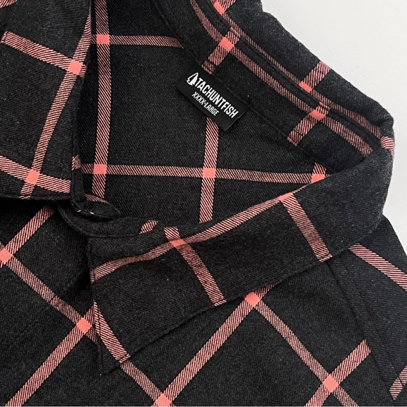 TacHuntFish NWOT 4XL Men's Black Plaid Check Flannel Long Sleeve THF - Picture 1 of 7